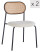 Produkt: Zestaw 2 krzeseł z metalu i wikliny z białym siedziskiem.