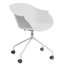 Krzesło na kółkach Roundy białe obrotowe