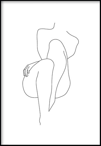 Ciało Kobiety Line Art Plakat, 447507