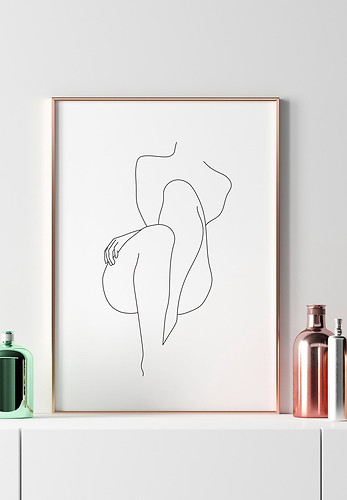 Ciało Kobiety Line Art Plakat, 447509