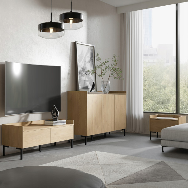 Komoda z drzwiami uchylnymi Liam 3D 150 Dąb Cremona, 4487660