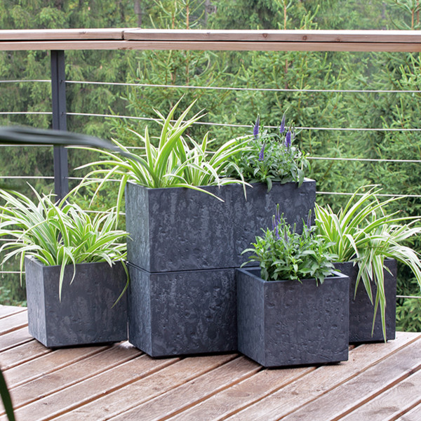 Donica antracytowa na kółkach Sierra Case Beton Effect DSI600E-S433, 4536203