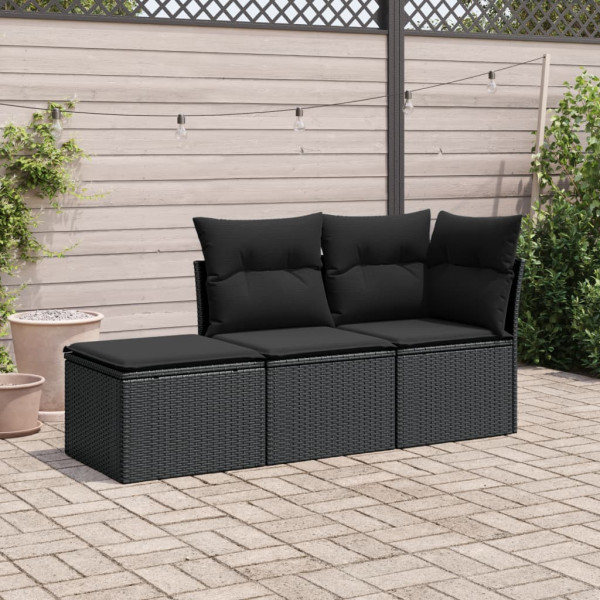 Zestaw mebli ogrodowych czarny technorattan komplet mebli na taras balkon, 4580550