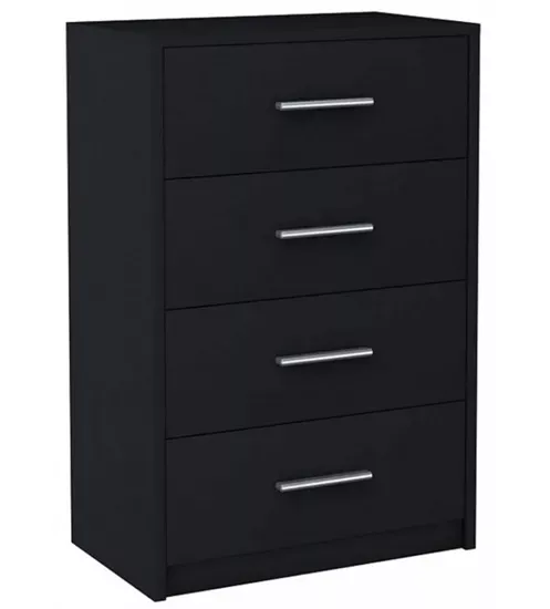 Czarna komoda z 4 szufladami - Jorix, 4599614