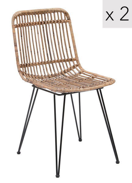 Zestaw 2 krzeseł z metalu i włókien, 464599