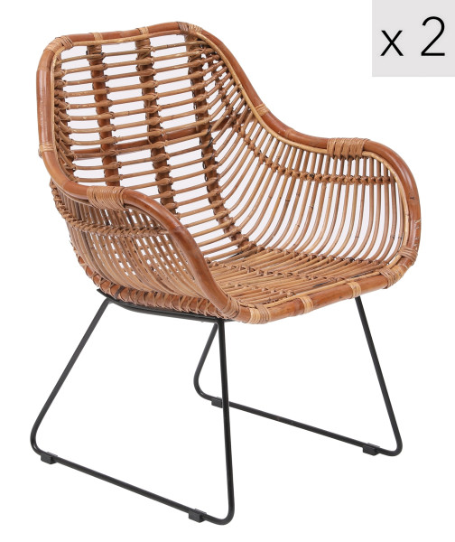 Zestaw 2 krzeseł z metalu i włókien, 464606