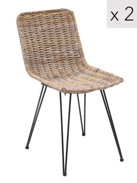 Zestaw 2 krzeseł z metalu i włókien, 464612