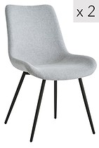 Zestaw 2 krzeseł z metalu i szarego materiału
