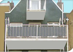 Osłona balkonowa z poliestru, 445 x 76 cm