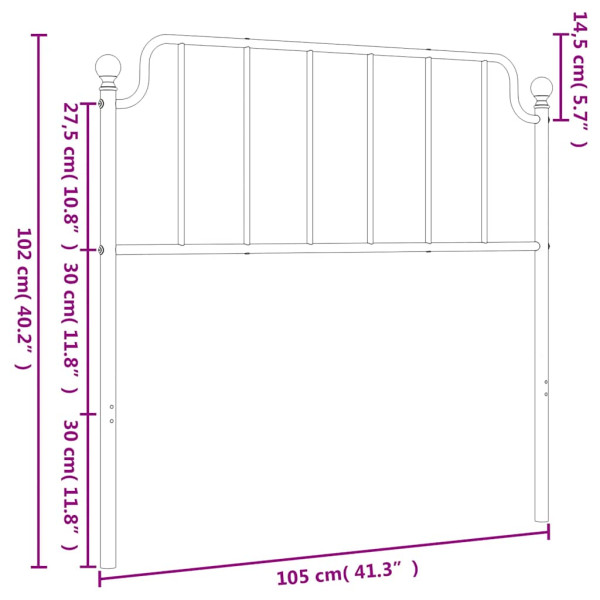 Wezgłowie Biały 100 cm Stal vidaXL, 4745267