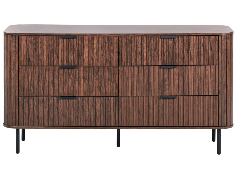 Szafka komoda 6 szuflad MDF ciemnobrązowe, 4752752