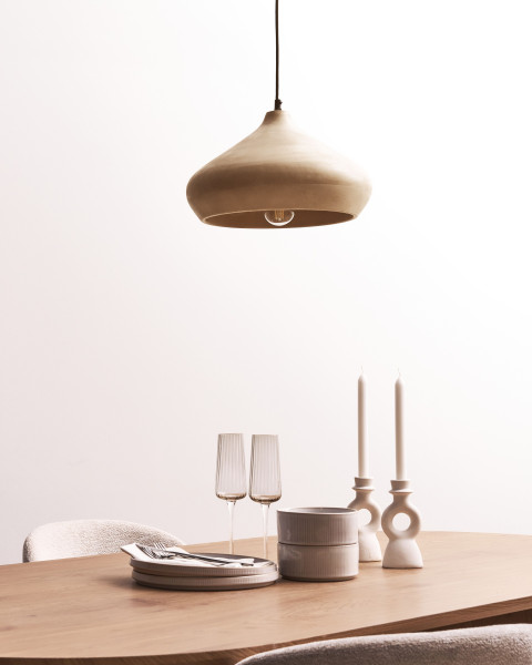 Lampa wisząca dekoracyjna drewniana jasny brąz, 4779983
