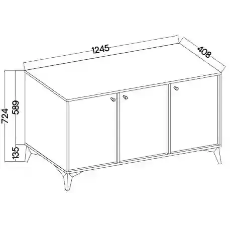 Komoda trzydrzwiowa do salonu Sakai 1 3F T813 Eukaliptus, 4788102