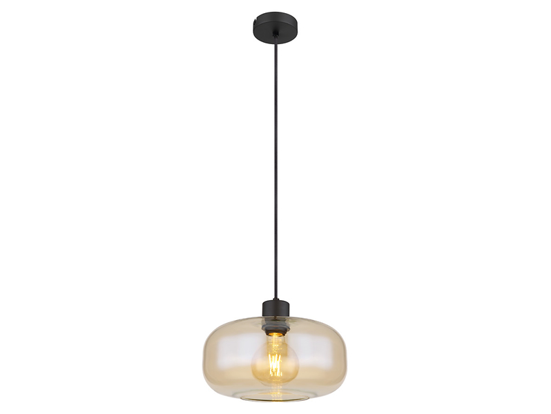 Lampa wisząca Momax Zirlop szklana czarna, 4805150