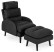 Produkt: Fotel Rozkładany HENRY Wypoczynkowy z Podnóżkiem Czarny