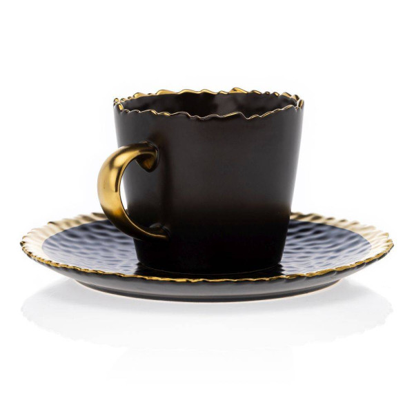 Filiżanka ze spodkiem Valia Black Gold, 482223