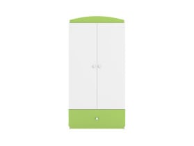 szafa dwudrzwiowa Babydreams 90 cm z szufladą biała/zielona