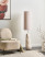 Lampa podłogowa ceramicza z abażurem jasnobeżowa, 4832606