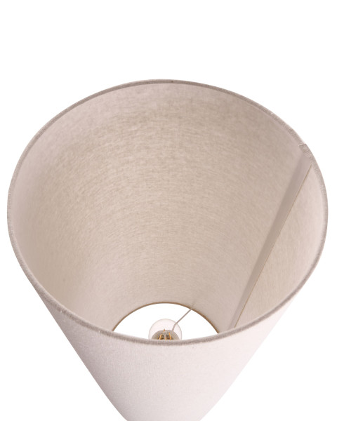 Lampa podłogowa ceramicza z abażurem jasnobeżowa, 4832608