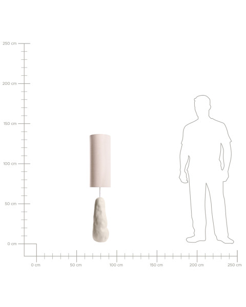 Lampa podłogowa ceramicza z abażurem jasnobeżowa, 4832614