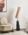 Lampa podłogowa ceramicza z abażurem czarna, 4832631