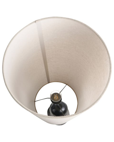 Lampa podłogowa ceramicza z abażurem czarna, 4832632