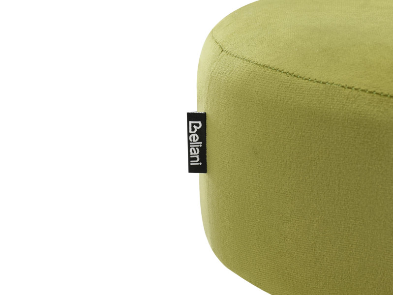 Okrągły taboret puf welurowy limonkowy, 4868898