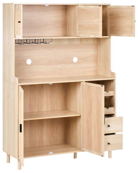 Kredens z szufladami rattanowy front jasnobrązowa, 4869488