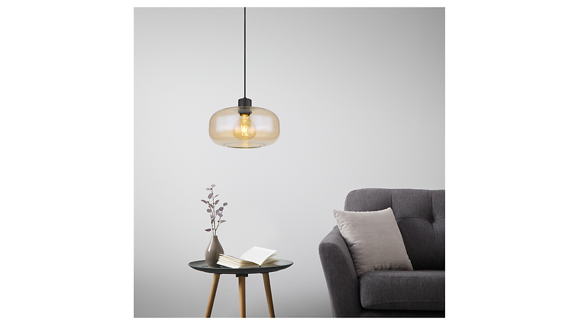 Lampa wisząca Momax Zirlop szklana czarna, 4880089