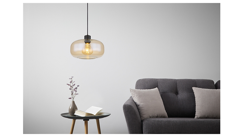 Lampa wisząca Momax Zirlop szklana czarna, 4880090