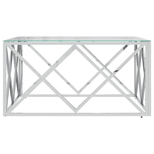 Stolik Kawowy Ława Stół Srebrny Metalowy 80x80x40 Do Salonu Do Pokoju, 4887606