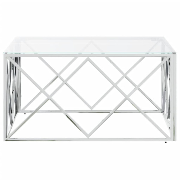Stolik Kawowy Ława Stół Srebrny Metalowy 80x80x40 Do Salonu Do Pokoju, 4887607