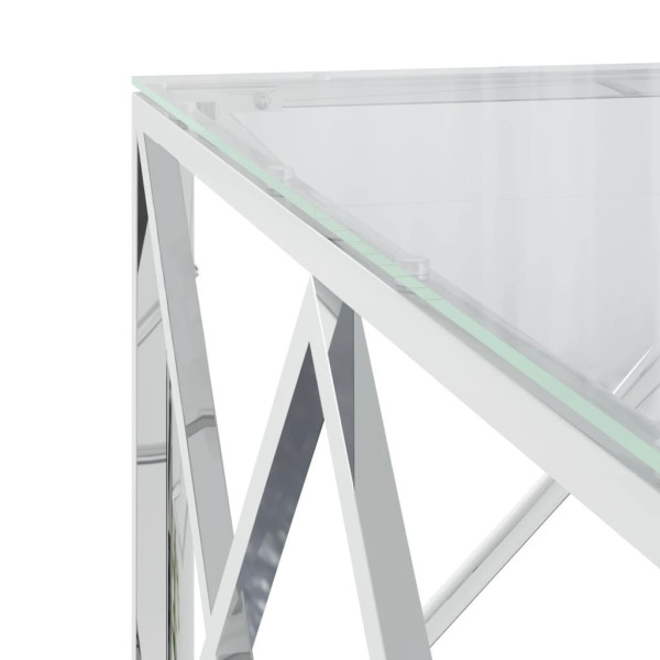 Stolik Kawowy Ława Stół Srebrny Metalowy 80x80x40 Do Salonu Do Pokoju, 4887608