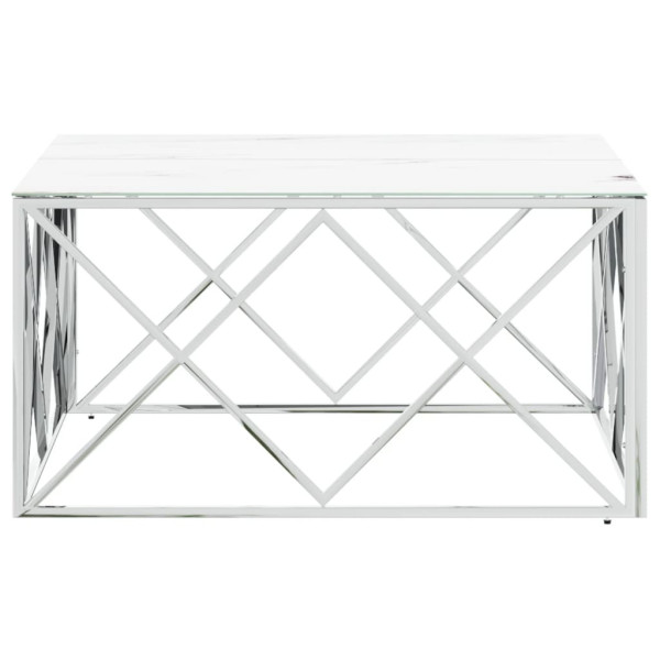 Stolik Kawowy Ława Stół Srebrny Metalowy 80x80x40 Do Salonu Do Pokoju, 4888389
