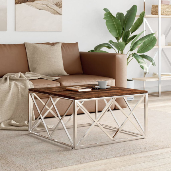 Stolik Kawowy Ława Stół Srebrny 80x80x40 Do Salonu Do Pokoju, 4888425
