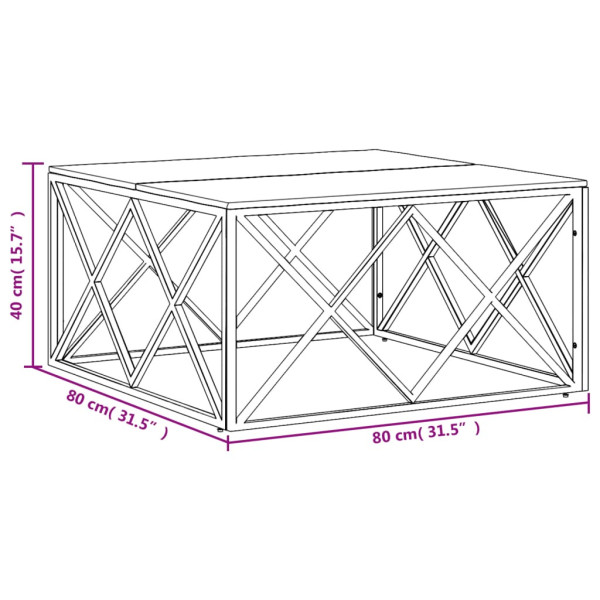 Stolik Kawowy Ława Stół Srebrny 80x80x40 Do Salonu Do Pokoju, 4888429