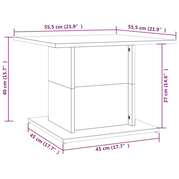Stolik Kawowy Ława Stół Brązowy 55.5x55.5x40 Do Salonu Do Pokoju, 4888641