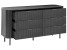 Komoda z 6 szufladami MDF metalowe nogi salon sypialnia czarna, 4909542