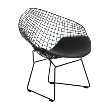 Krzesło HarryArm czarne poduszka czarna metalowe, 491007