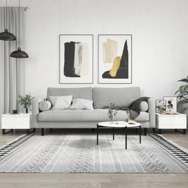 Stolik Kawowy Ława Stół Biały Połysk 50x46x35 Szuflady Do Salonu Do Pokoju, 4918449