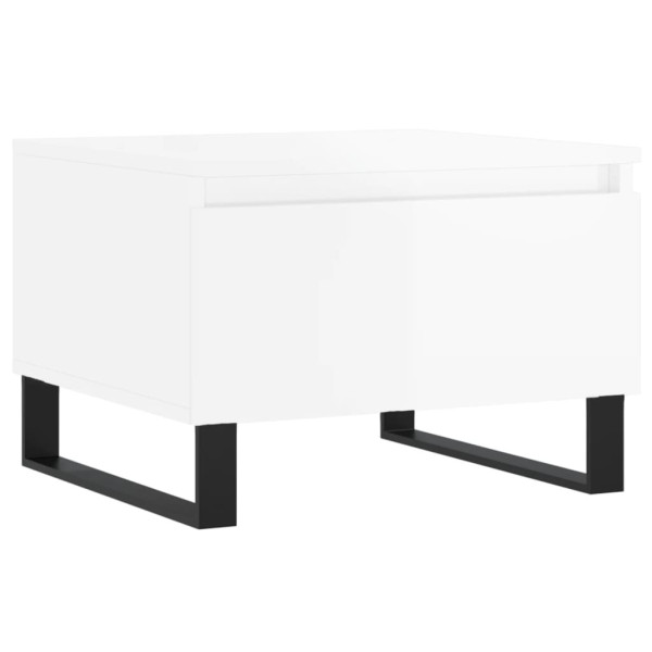 Stolik Kawowy Ława Stół Biały Połysk 50x46x35 Szuflady Do Salonu Do Pokoju, 4918452