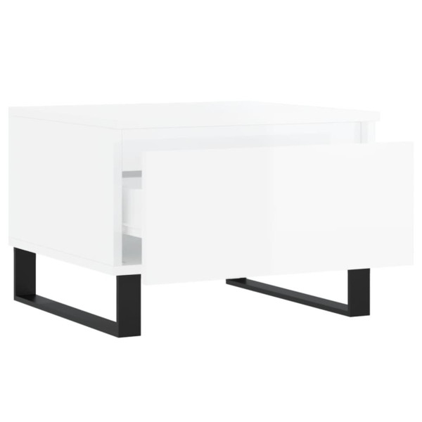 Stolik Kawowy Ława Stół Biały Połysk 50x46x35 Szuflady Do Salonu Do Pokoju, 4918454