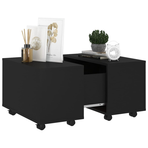 Stolik Kawowy Ława Stół Czarny 60x60x38 Kółka Do Salonu Do Pokoju, 4918720