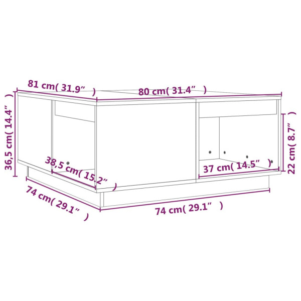 Stolik Kawowy Ława Stół Drewniany 80x81x36.5 Do Salonu Do Pokoju, 4920348