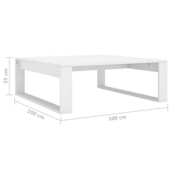 Stolik Kawowy Ława Stół Biały 100x100x35 Do Salonu Do Pokoju, 4920816