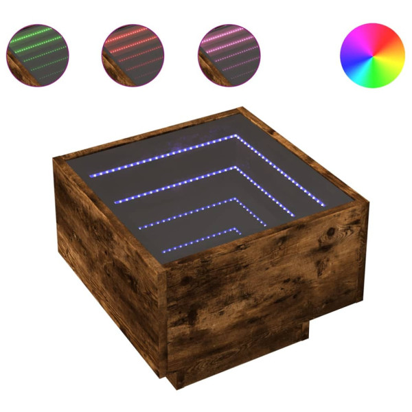 Stolik Kawowy Ława Stół Przydymiony 40x40x30 Oświetlenie Led Do Salonu, 4922438
