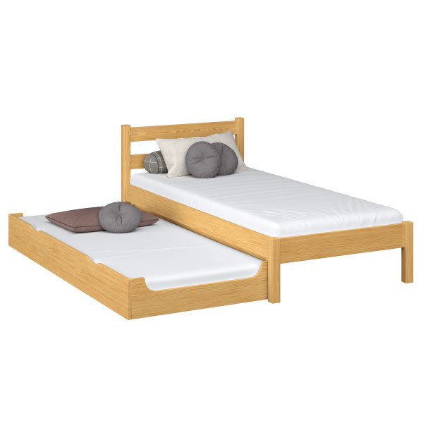 Drewniane łóżko pojedyncze z szufladą na materac N01 120x180, 492253