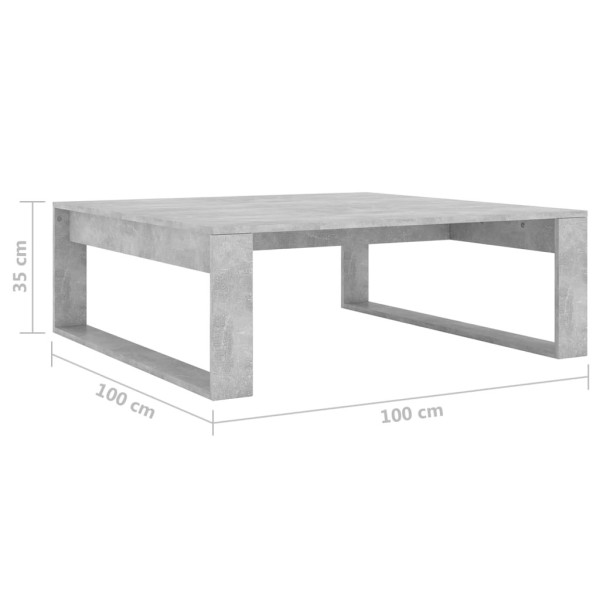 Stolik Kawowy Ława Stół Szary 100x100x35 Do Salonu Do Pokoju, 4923220