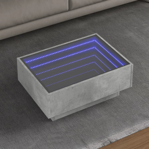 Stolik Kawowy Ława Stół Szary 70x50x30 Oświetlenie Led Do Salonu Do Pokoju, 4923380