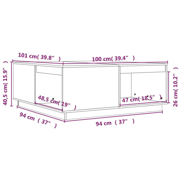 Stolik Kawowy Ława Stół Drewniany 100x101x40.5 Do Salonu Do Pokoju, 4923834